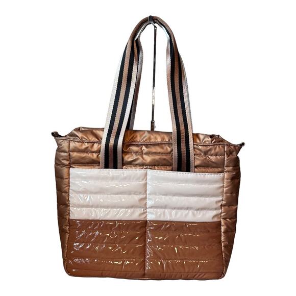 Think Royln Colorblock Gold Tote & Crossbody Bundle - Picture 2 of 10